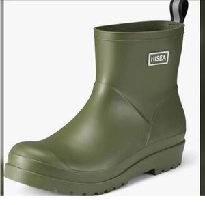 HISEA Green Ankle Rain Boots